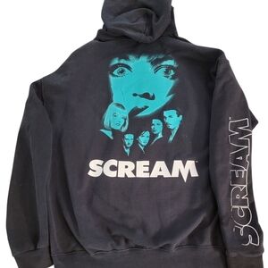 Miramx Black and Teal Scream Hoodie XLarge PRE-OWNED